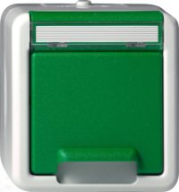 Gira SCHUKO-Steckdose KD + BSF WG AP Grün 4440307