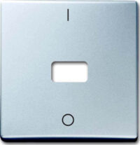 Busch-Jaeger Wippe Aluminium-Silber Kontroll-Ausschalter, mit Aufdruck 2108-33