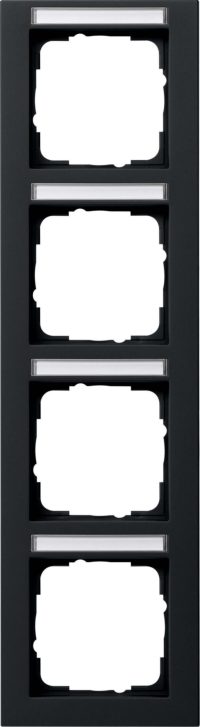 Gira Abdeckrahmen 4fach schwarz senkrecht BSF 111409