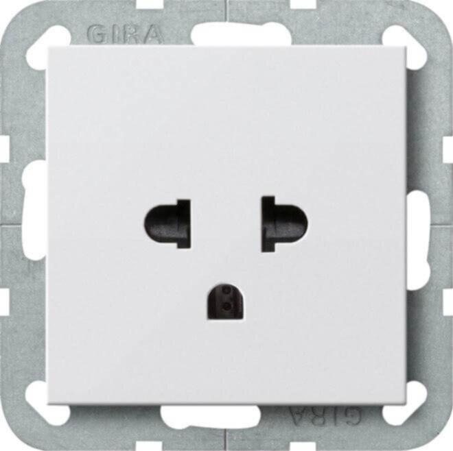 Gira Gira Steckdose EURO US System reinweiß matt 284027