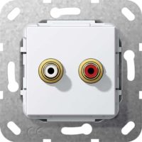 Gira Cinch Audio Lötanschluss UP Tragring reinweiß 563203