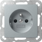 Gira Steckdose Erdstift+SH Aluminium 448526