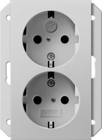 Gira SCHUKO-Steckdose 2-f. SH f.UP-Dose 1,5fach gr 2735015