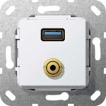 Gira Unterputz Tragring USB A Klinke reinweiß 568603