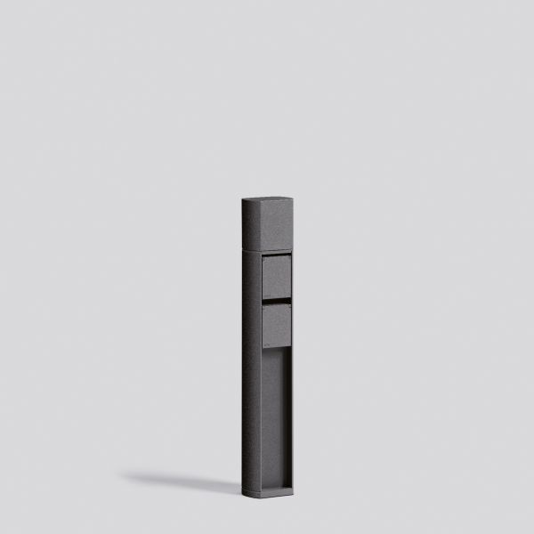 BEGA Steckdosensäule Metall graphit IP44 71132 2Steckd 600x110x75mm