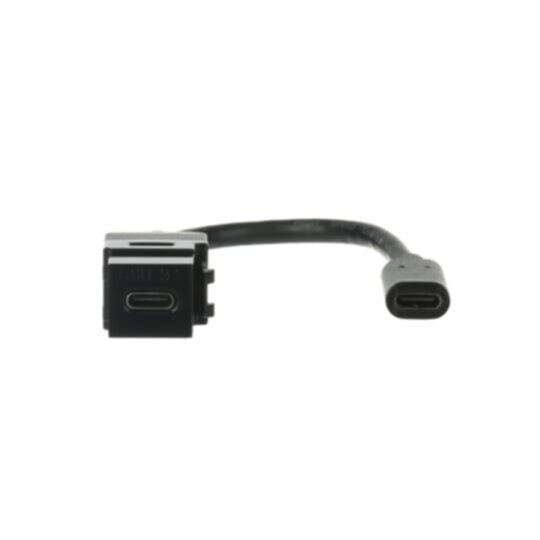 Busch-Jaeger Busch-Jaeger Einsatz USB 1-fach schwarz Klemmbef 0229/13 ohne Beschriftungsfeld