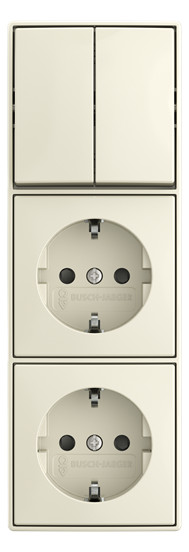 Busch-Jaeger Busch-Jaeger Steckdosenkombination Aufputz 2601/5/20/2 EAPBJ-522 Serien cremeweiß IP20