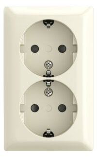Busch-Jaeger Steckdose 2-fach cremeweiß glänzend Aufputz 202 EAPBJ-522 IP20 horizontal/vertikal