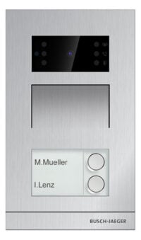 Busch-Jaeger Türstation Aufputz alu 2RT LAN H81316P2-A-03 mit Kamera mit Infoschild