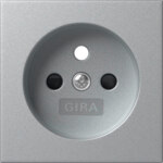 Gira Abdeckung. Steckdose Erdstift SH System 55 F Aluminium 494526