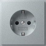 Gira SCHUKO-Steckdose SH (IP20) Gira TX_44 F Aluminium 445365