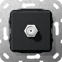 Gira SAT F Buchse schwarz matt Gender Changer 565010