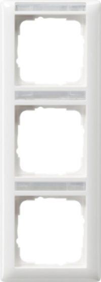 Gira Rahmen 3f.reinweiß-glänzend m. Schriftfeld 110303