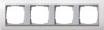 Gira Abdeckrahmen 4-fach reinweiß mit Aluminium ZL, Event 021471
