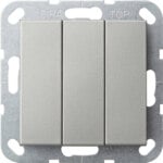 Gira Wippschalter 3-fach BSAusWe Edelstahl-lackiert 2832600