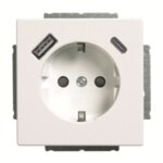Busch-Jaeger Steckdose 1-fach studioweiß glänzend Unterputz 20 EUCB2USBAC-44G 1USB-A 1USB-C IP20