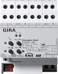 Gira Universal-Dimmaktor 2-fach, 2x300W KNX/EIB REG, 217200