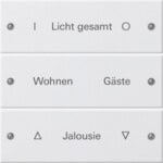 Gira 220303 Wippenset 3-fach beschreibbar System 55 Reinweiß glänzend (lackiert)