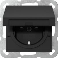 GIRA 4754005 SCHUKO-Steckdose KD+Shutter SRK System 55 Schwarz matt (lackiert)