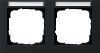 Gira Abdeckrahmen 2fach schwarz waagerecht BSF 109209