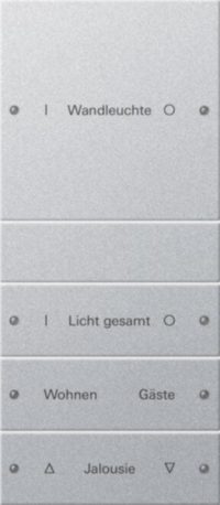 Gira Wippenset 4-fach beschr. Sys 55 F Alu 220426