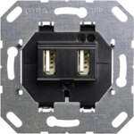 Gira USB Spannungsvers. 2-fach Einsatz 235900