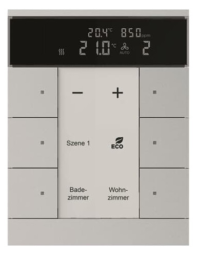 Busch-Jaeger Busch-Jaeger HVAC/CO2-Gerät 6-fach, BE, Aluminium-Silber SBC/U6.0.11-83