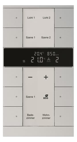Busch-Jaeger Busch-Jaeger HVAC/CO2-Gerät 10-fach, BE, Aluminium-Silber SBC/U10.0.11-83