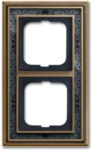 Busch-Jaeger Rahmen 2-fach ms/antik Dekor anthrazit 1722-843