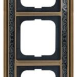 Busch-Jaeger Rahmen 3-fach ms/antik Dekor anthrazit 1723-843