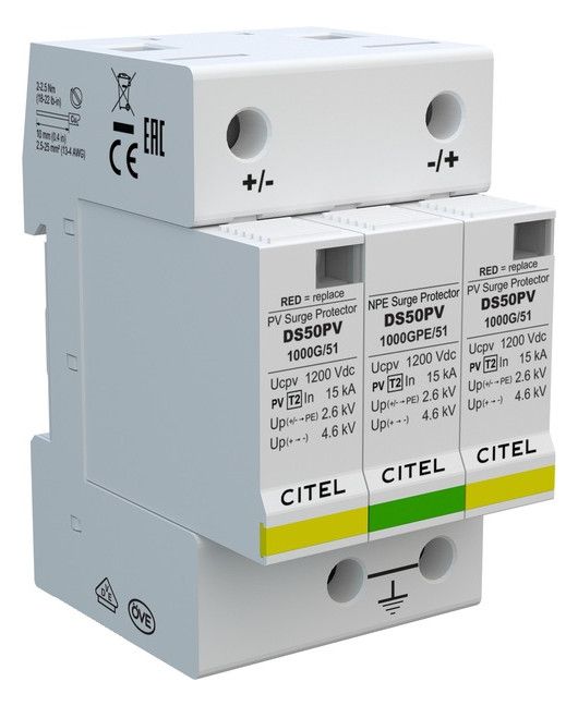 Citel DS50PV-1000G/51 DC-Überspannungs- schutz Typ 2 für PV 480381 480381