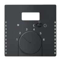Busch-Jaeger Zentralscheibe schwarz matt Temp Regl mit Nachtabs 1795 TA-885