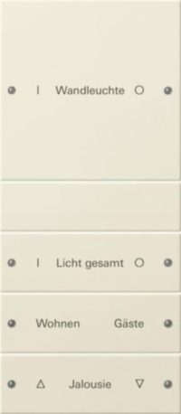 Gira Wippenset 4-fach beschr. Sys 55 creinweiß 220401