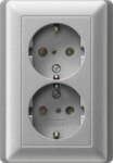 Gira Schuko-Doppelst dose alu 078326