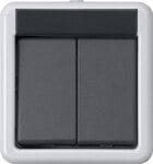 Gira KNX Taster BA 2-fach grau Aufputz 1Punkt 516130