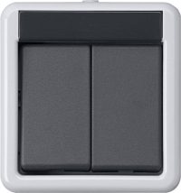 Gira KNX Taster BA 2fach grau AP 1Punkt 516130