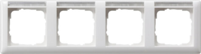 Gira Gira Rahmen 4f.reinweiß-glänzend m. Schriftfeld 109403