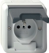 Gira Steckdose Erdstift KD+SH Grau 448530