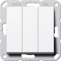 Gira Taster 3-fach reinweiß 1polig Schließer 284403