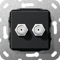 Gira UP Tragring 2fach SAT F-Buchse schwarz matt 565110