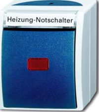 Bild vom Produkt: Busch-Jaeger Heiz.Notschalter AP, m.Namensschild 2601/2 SKWNH-53