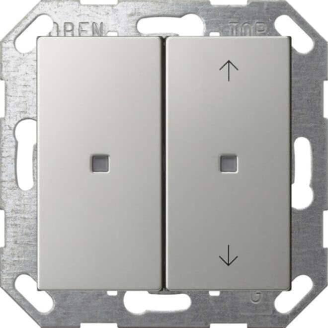 Gira Gira KNX Taster Wippe 2-fach Edelstahl unbedruckt/Pfeile 5175600