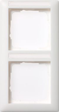 Gira Rahmen 2f.reinweiß-glänzend m. Schriftfeld 110203