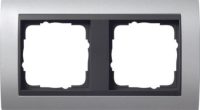 Gira Abdeckrahmen 2fach alu f.anth.ZL,bruchsich. 021206