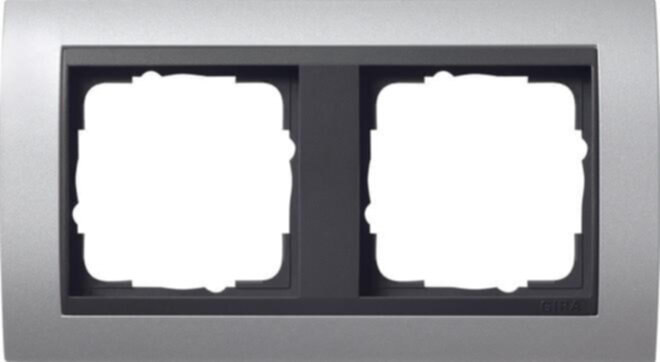 Gira Gira Abdeckrahmen 2fach alu f.anth.ZL,bruchsich. 021206