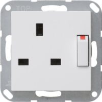 GIRA 277827 Steckdose BS 13A gesch.+ Shutter System 55 Reinweiß seidenmatt