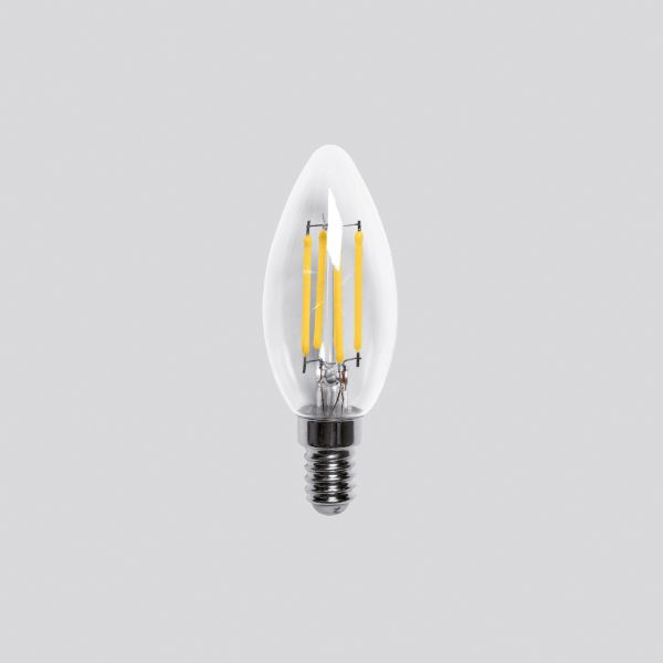 BEGA LED-Kerzenlampe FM E14 B35 4W 2700K 13549 ws 470lm E kl AC Ø35x98mm