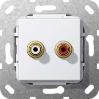 Gira Cinch Audio Gender Changer UP Tragring reinweiß 563103