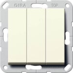Gira Wippschalter Wechsel 3-fach System 55 Cremeweiß 283201