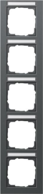 Gira Abdeckrahmen 5fach anthrazit senkrecht,bruchsi. 111523